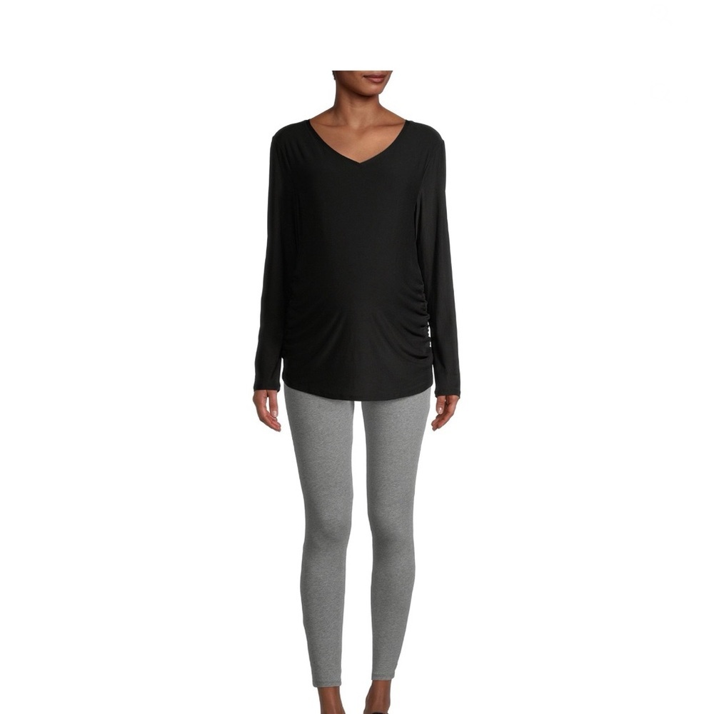 Maternity Black V-Neck Long Sleeve Blouse - Picture 6 of 6